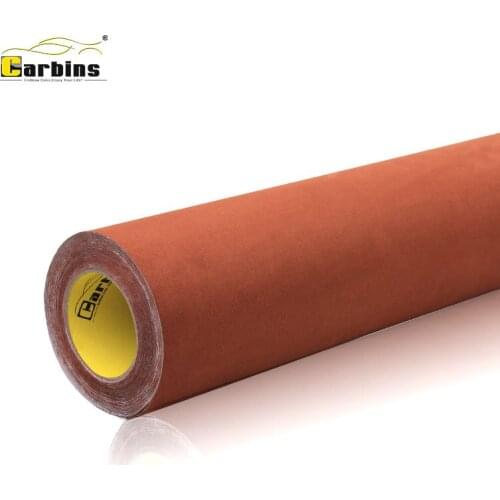 Carbins Adhesive Suede Fabric Cloth Thick and Flexible Car Film Wraps Chocolate Brown Color