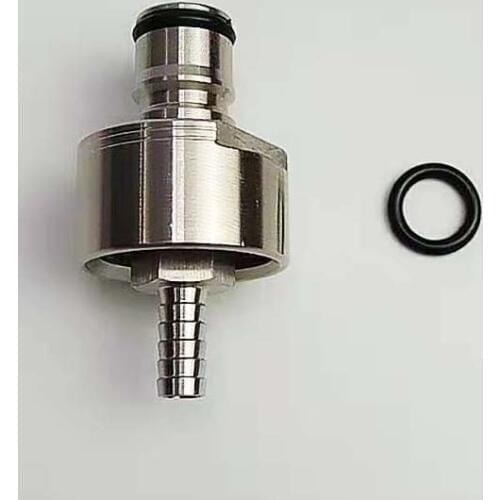 Beer brew stainless Steel Carbonation Cap 5/16" Barb, Ball Lock Type, fit soft drink PET bottles, Homebrew Kegging