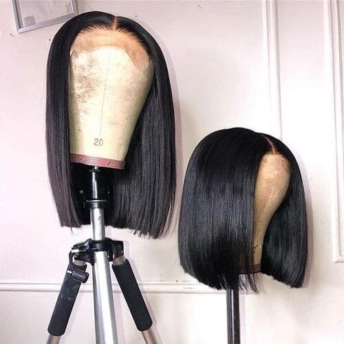 Royal Hair Short Bob Lace Front Human Hair Wigs Remy Bob Human Hair Wig Brazilian Straight Short Blunt Cut Bob For Black Women