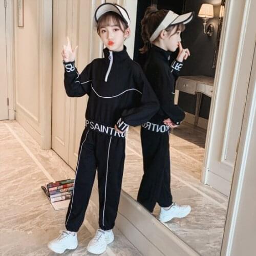 Girls Suit Sweatshirts +Pants 2Pcs/Sets 2021 Thread Spring Autumn Teenager Kid School Outdoor Clothes Kids Children Clothing