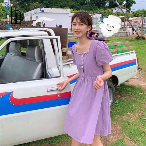 Summer Sweet Kawaii A-line Elegant Women Dress Tender Patchwork Lace Square Collar Retro Chic Streetwear Leisure Ulzzang DRESS