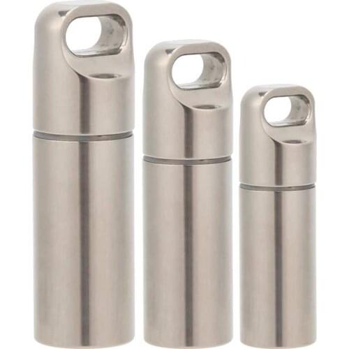 Mini Pill Holder Box Container Waterproof Titanium Alloy Drug Case Portable Pocket Drug Boxes Container Outdoor Survival Tool