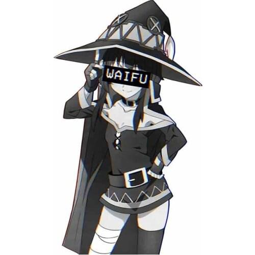 LLY-0407 Personality Car Stickers Megumin Waifu Black Witch Modeling Decal PVC Auto Waterproof Motorcycle Anime Cars Sticker