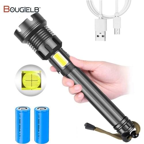 Newest XHP90 Powerful LED Flashlight USB Recharge Zoom Torch Waterproof 2500 Mah Tactical Flash Lamp Light By 26650/18650