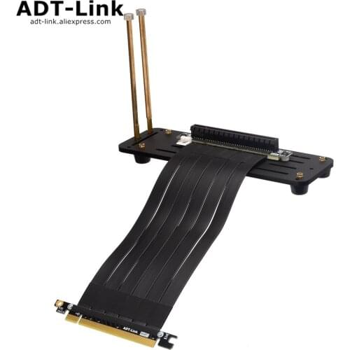Newest Rtx 3060 PCIe 3.0 GEN3 PCI-E 16X To X16 GPU Extender Riser Extension Cable 90 Degree for RTX Graphics Card Vertical