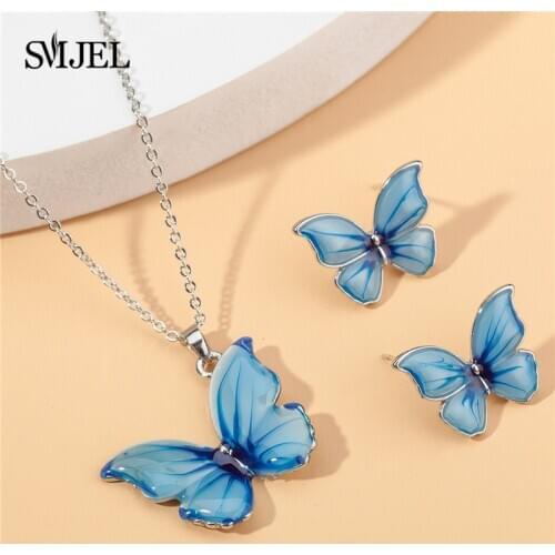 New Statement Butterfly Necklaces Unique Aesthetic Butterfly OT Buckle Chain Choker For Women Girl Elegant Bff Jewelry Gift 2021