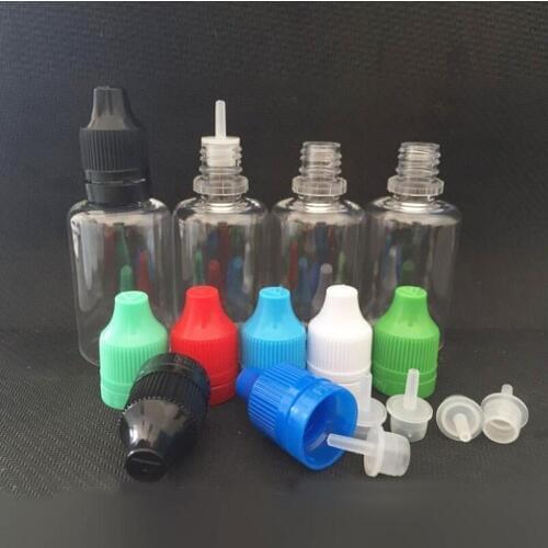 10pcs PET Plastic Dropper Bottle E Liquid Bottle Tamper Evident Childproof Cap Empty Bottles Empty Plastic Squeezable Drop C