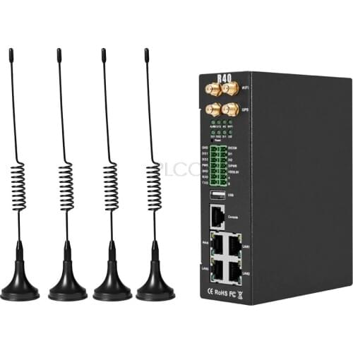 Industrial 4G Router Ethernet WiFi RS485 RS232 to 4G RTU DTU Dual SIM card Digital Analog Modbus MQTT IOT Gateway, POE Optional