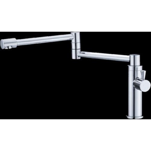 Luxury Deck and Wall Mounted of 2 Models Chrome Finish Brass Material 360 Degree Spout Cold Water Kitchen Fold Tap