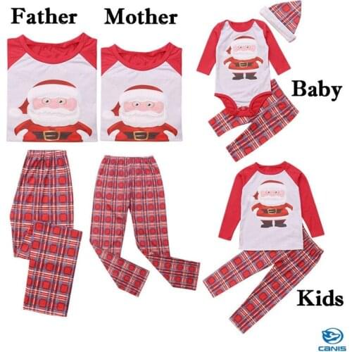 Family Matching Christmas Pajamas Set Womens Mens Kids Sleepwear Nightwear