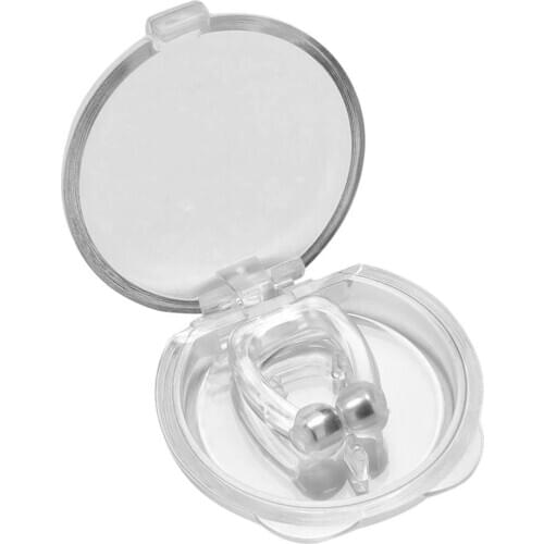 Silicone Anti Snore Magnet Stop Snoring Nose Clip Sleep Tray Sleeping Aid Apnea Guard Antisnoring Device with Case