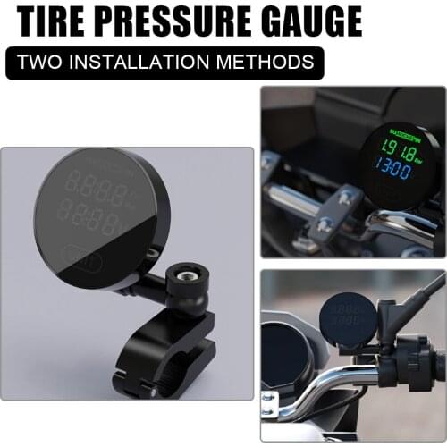 LCD Digital Display Motorcycle TPMS With External Sensors Tire Pressure Monitor System Tire Pressure Gauge Electric Detector