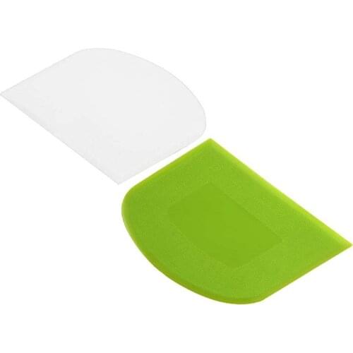 2pcs Dough Scraper Bowl Scraper Food-safe Plastic Flexible Bench Scraper Cutter for Bread Cream Cake Pizza Dough Fondant Icing