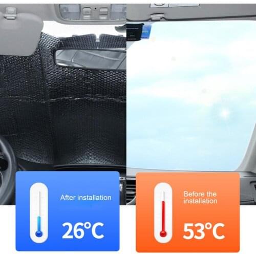 Sunshade Front Sunscreen Vehicle Sun Car Windshield Foldable Reusable Aluminum Foil Reflective Film Vehicle Visor for Minivans