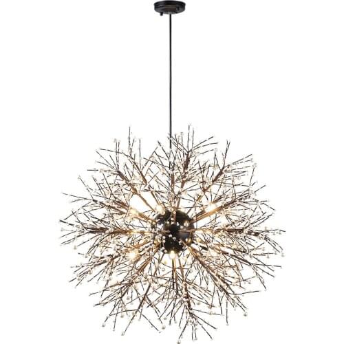 Modern Simple Bough Ball Shape Chandelier Living Room Dining Room Fashion Study Clothing Store Pearl Iron Chandelier