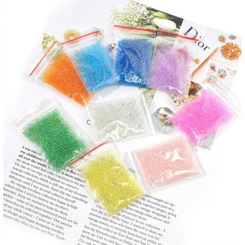 9 Colors Glass Beads Color Bubble Beads Handmade DIY Earring Necklace Bracelet Nail Decoration Crafts Jewelry Accessories Making