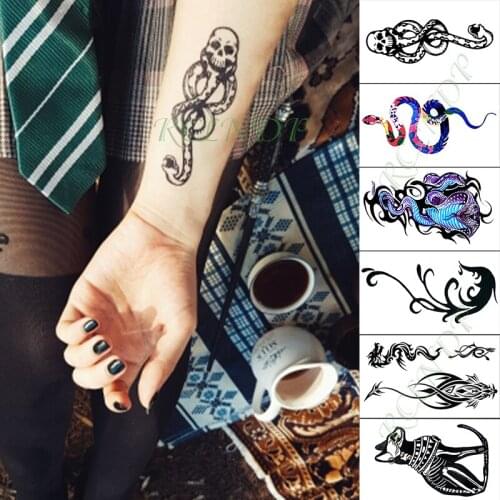 Waterproof Temporary Tattoo Sticker skull snake dragon fox dog animals tatto flash tatoo fake tattoos for men women lady