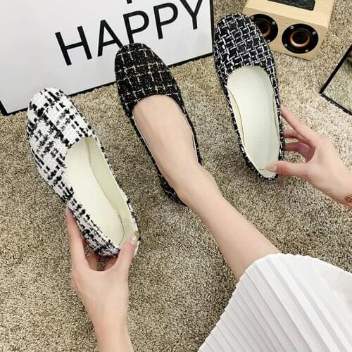 Spring summer 2021 new Korean version womens flats 2021 Square head single suede shoes for women casual shoe fermale A080