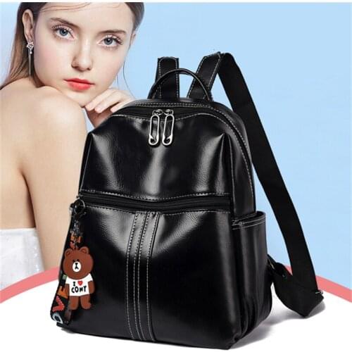 New Backpack Casual Women School Backpack Candy Colour Women Backpack Multi-pocket School bag for teenage girls Mochilas Female