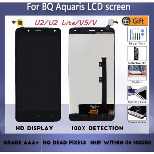 5.2'For BQ Aquaris V VS LCD screen assembly touch glass,For BQ Aquaris U2 U2 Lite With repair parts LCD Display Black white