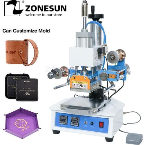 ZONESUN ZSP-890H Auto Industrial Hot foil Stamping Machine leather LOGO wood mark name card Branding machine leather embossor