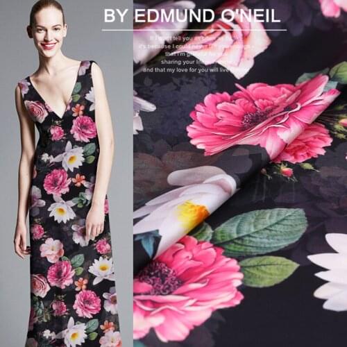 108cm wide silk stretch satin fabric meter digital print dress silk fabric satin elastic spandex fabric wholesale silk cloth