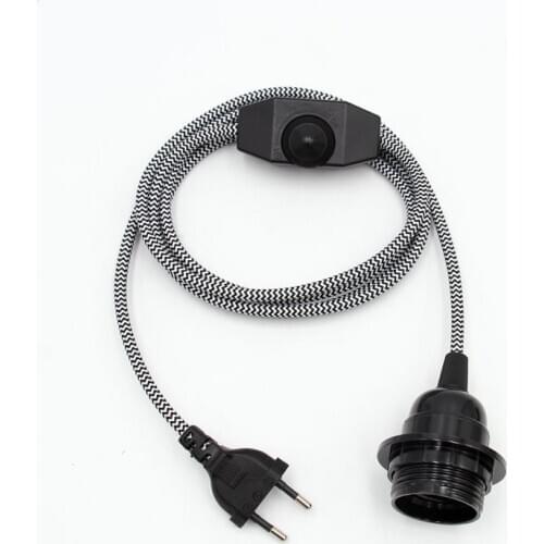 220V AC Euro Plug Power Cord With Dimmer Switch E27 Bulb Lamp Holder For DIY Table Lamp Floor Lamp