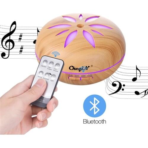 550ml Bluetooth Ultrasonic Air Humidifier Remote Control Aroma Diffuser Large Mist Atomizing Air Moisturize Sprayer with Timing