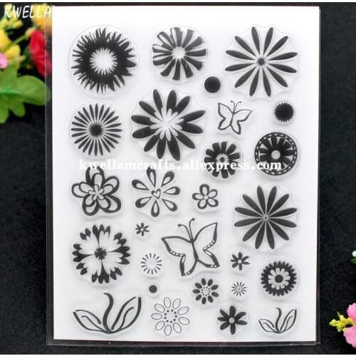 Butterfly Flowers Scrapbook DIY photo cards rubber stamp clear stamp transparent stamp 14x18cm KW7122217