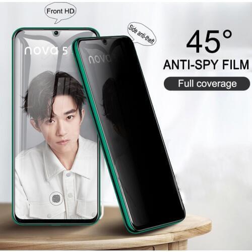 Anti-Spy Tempered Glass for huawei nova 3 3i 3e 4e 5t Anti-peep Privacy on Screen Protector nova3 i e nova3i Protective Film 9H