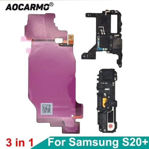 Aocarmo For Samsung Galaxy S20 Plus S20+ Wireless Charging Module + WIFI Signal Antenna Motherboard Cover + Loudspeaker 3in1