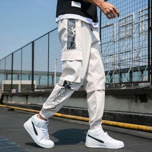 Mens Black Joggers Korean Pants Chandals Man Summer Mens Cargo Pants Multi-pocket Casual Tracksuit Trousers Mens Fashion