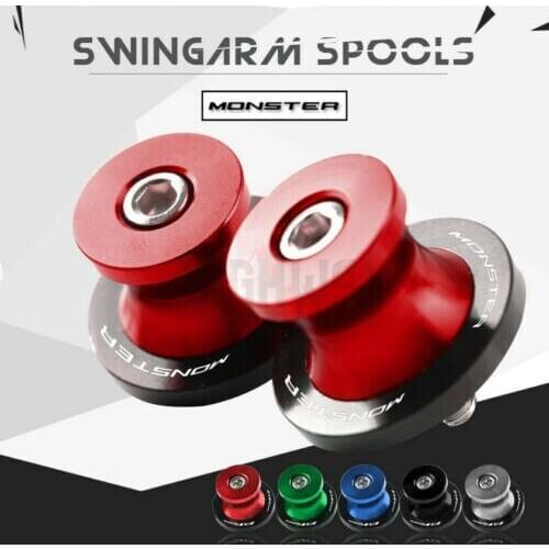 CNC Aluminum Motorcycle Frame Swingarm Sliders Spools Stand Swing Arm Slider Screw For Ducati 795 796 821 Monster