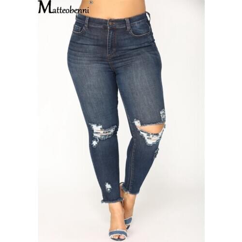 High Waist Jeans Women Plus Size Calca Jeans Denim Skinny Jeans Pencil Pants Autumn Sexy Ripped Stretch Push Up Slim Trousers