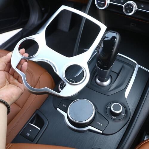 Chrome ABS Plastic Stickers Interior Center Console Gear Shift Panel Cover Trim for Alfa Romeo Giulia 2017 Models Accessories