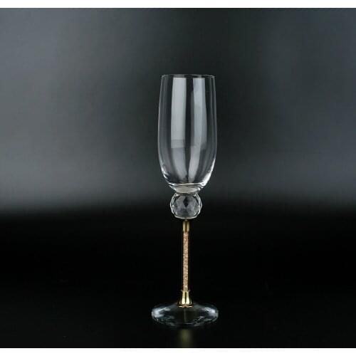 Champagne Flutes Glass Stemware Set of 2 Clear Tall Glass for Champaign and Wine Toasting Sparkling Wine Wedding Flutes 6.7 OZ