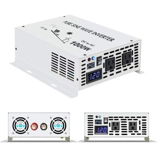 Pure Sine Wave Power Inverter 24V 220V 1000W Solar Panel Inverter Generator Battery DC to AC Converter 12V/48V to 120V/230V/240V