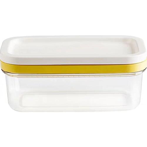 Butter Storage Box Stainless Steel Tangent Fast Cutting Rectangular Fresh-keeping Cheese Case Preservation Container WWO66