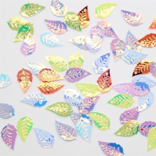KSCRAFT 9mm*15mm Leaves Shape Sequins PVC Flat for DIY Card Making Craft Color Collection