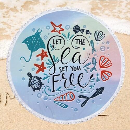 Summer Style Microfiber Beach Towel with Tassel 150cm Soft Swimming Bath Towel Outdoor Camping Picnic Blanket Beach Mat