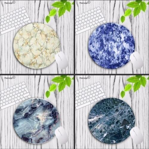 Mairuige Design Modern Blue Marble Unique Desktop Pad Lock Edge Mousepads Computer Animation Round Mouse Mat Round Mice Pad