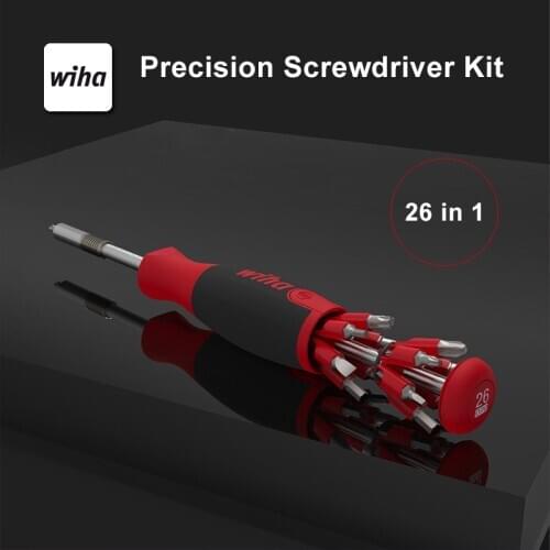 Original Wiha Screwdriver Kit 26 in 1 with Hidden Magazine Design Precision Dual-end Bits add Magnetic Positioning Plate