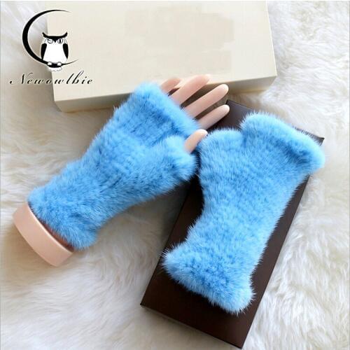 Newowlbie Women's Fur Mittens China