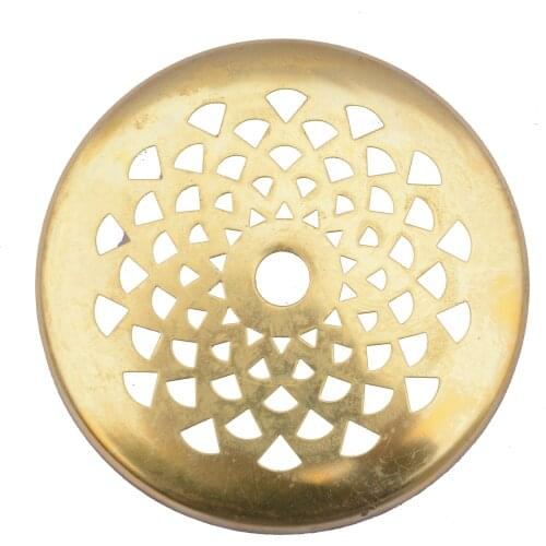 Perforated Flat Brass Vase Cap for Lamp-Unfiished Brass Dia 4INCH(10CM)