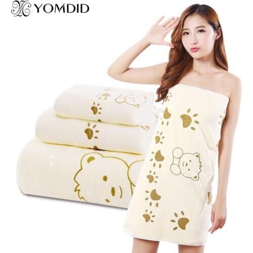 3pcs Towel Microfiber Fabric Bathrobe Hand Towel Girl Women Summer Bath Towel Children Cartoon Towel toalla microfibra