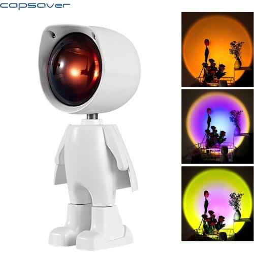Capsaver Projection Lamp USB Atmosphere Light Magnetic Sunset Light Adjustable Photography Projector Light for Selfie Video Gift