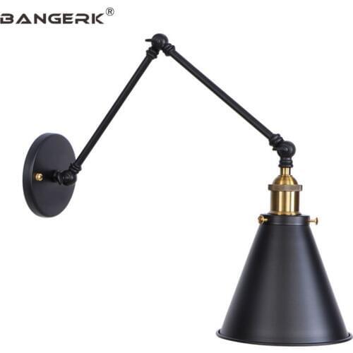 Industrial Adjust Long Arm LED Wall Lamp Loft Swing Vintage Wall Light Sconce Black Iron Decor Indoor Lighting Lamparas Pared
