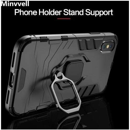 4 In 1 Shockproof Case For iPhone XR XS MAX 6 6S 7 8 Plus Case For iPhone X 5 5S Se XS XR 11 12 Magnetic Phone Finger Holders