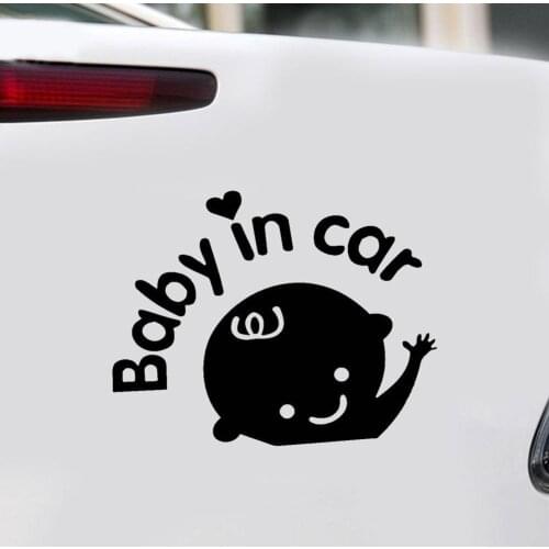 Baby in Car Cute Cartoon Car Sticker boy girl with Bow Baby in Car on Board Cars Acessories decoration