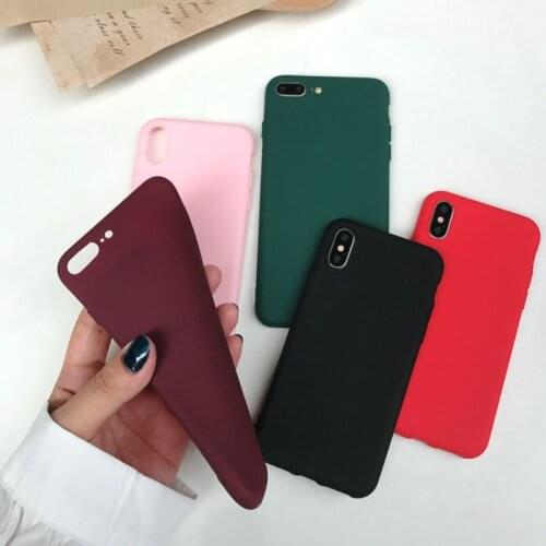 Luxury Soft Back Matte Color Cases for iPhone 7 Plus 8 6 6s X XS max XR 5 5s SE Case Shockproof TPU Silicone Back Cover Capa